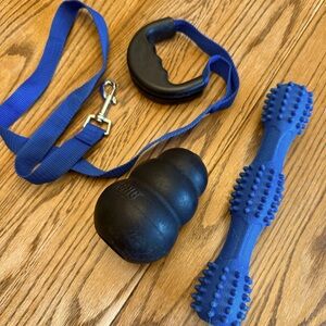 Dog Accessories: KONG for treats, Leash & Handle and Chewing Toy